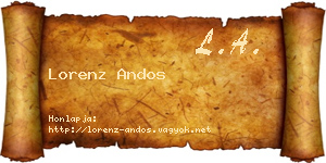 Lorenz Andos névjegykártya